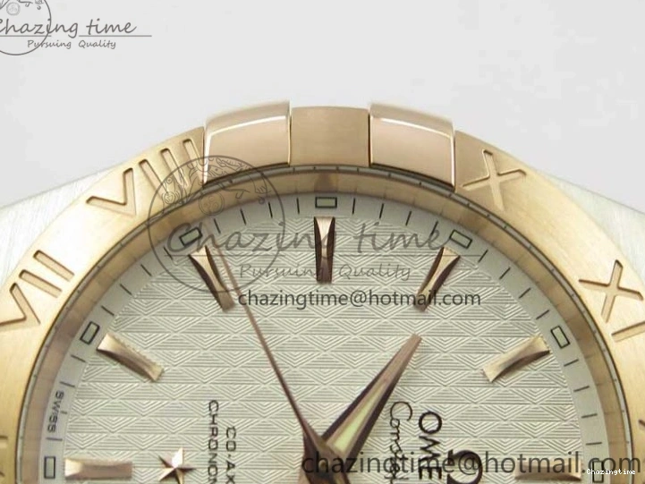 0115 Stylish Constellation 38mm SS RG VSF 1:1 Best Edition WhiteTextured Dial on SS RG Bracelet A8500 Super Clone 7921